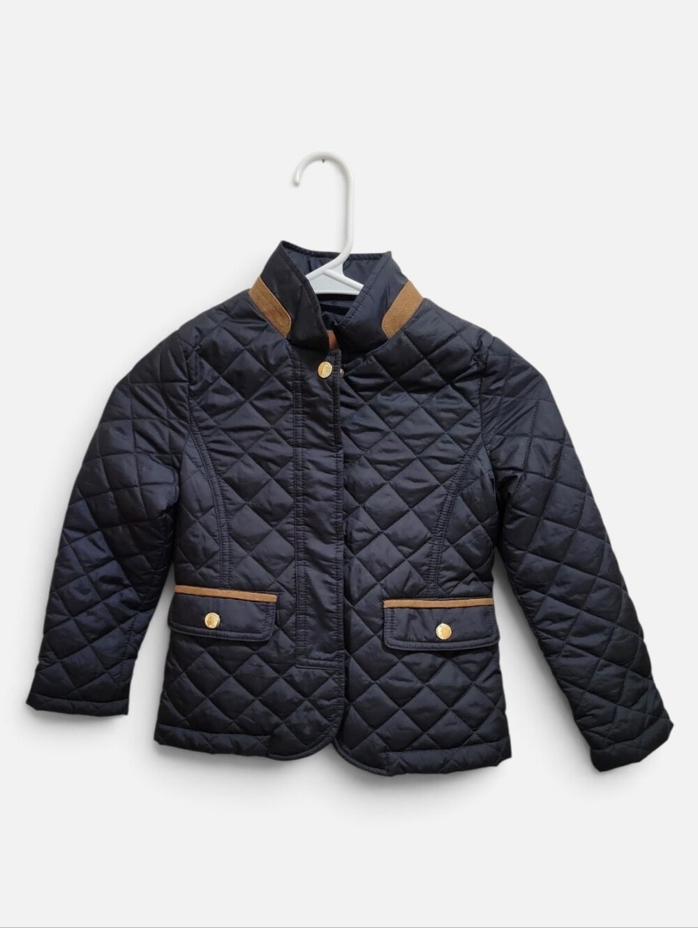 Childrens Massimo Dutti Equestrian Quilted Jacket Navy Blue Years 5/6A 110-122cm